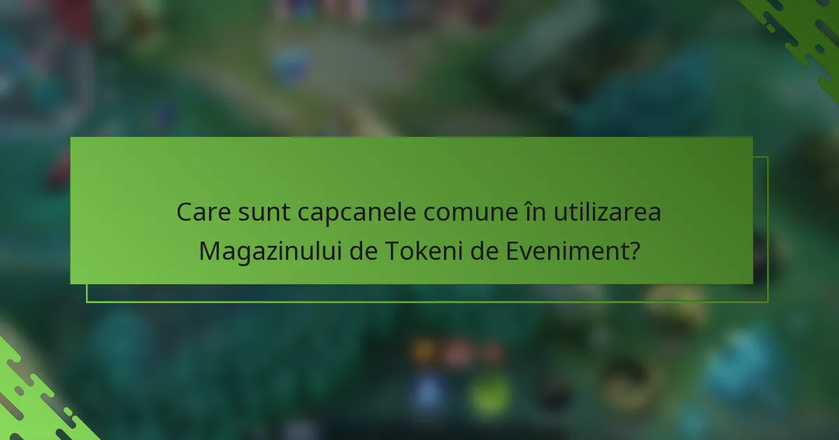Care sunt capcanele comune în utilizarea Magazinului de Tokeni de Eveniment?