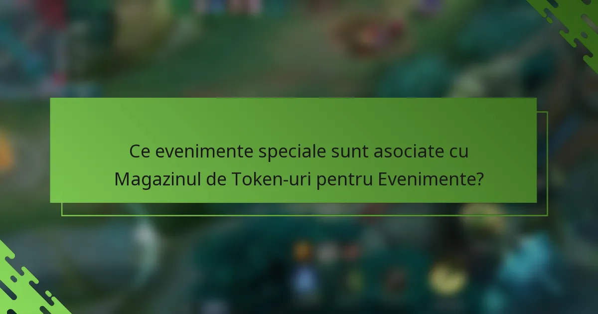 Ce evenimente speciale sunt asociate cu Magazinul de Token-uri pentru Evenimente?